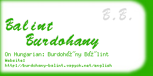 balint burdohany business card